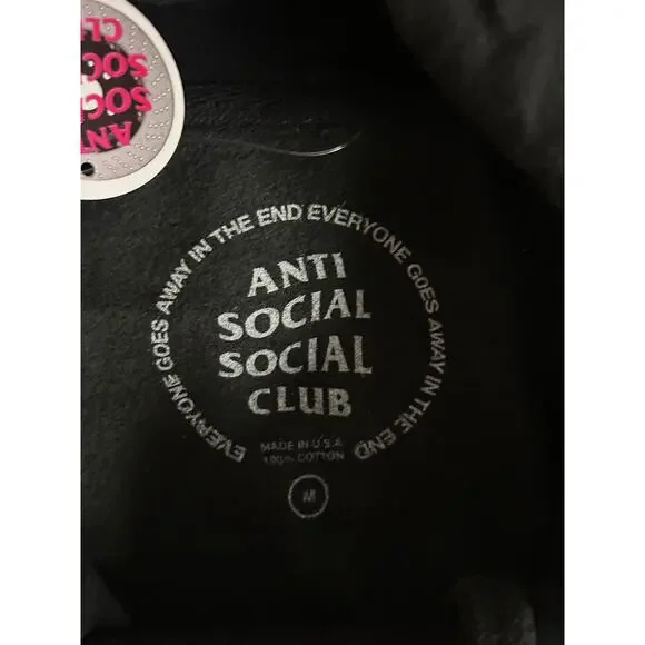 Anti Social Social Club No Hope For Us Black Hoodie Size M
